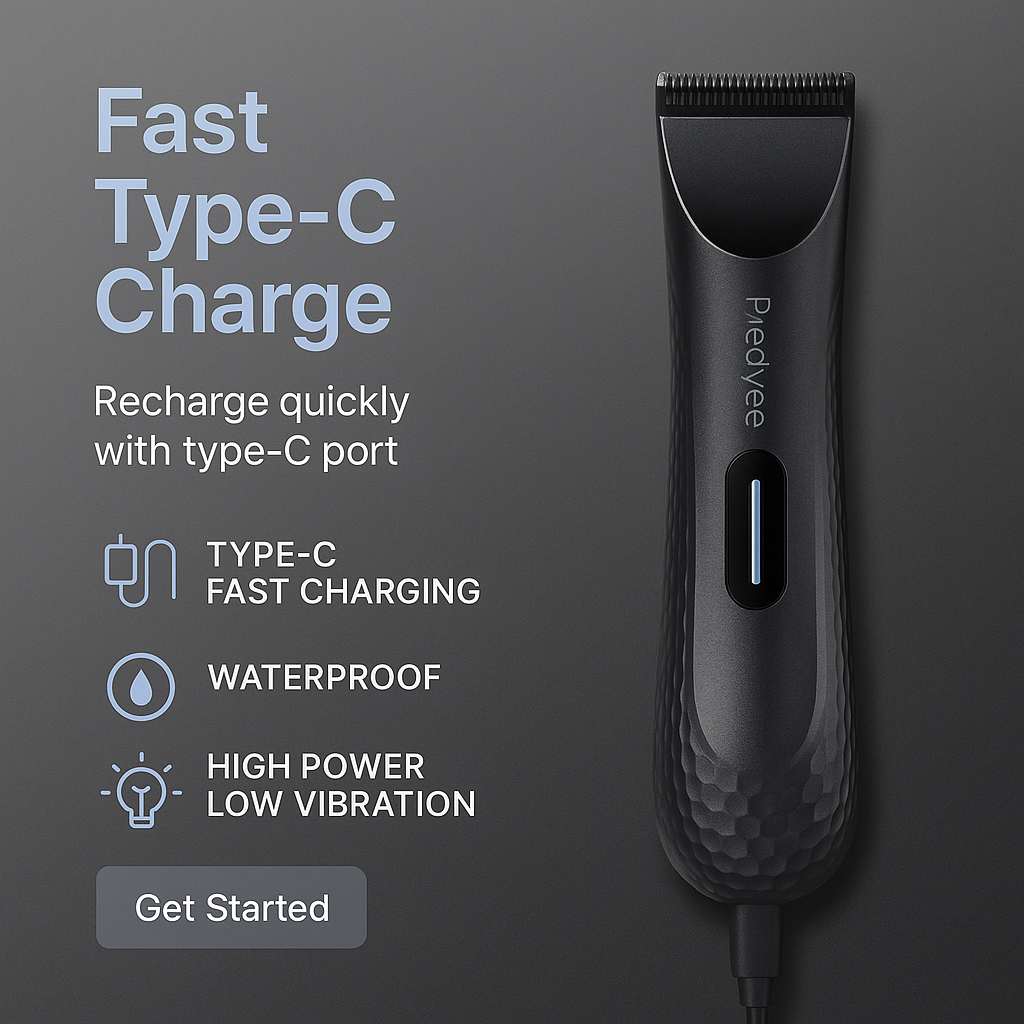 Electric Body Groomer – Safe Ceramic Blade, Wet/Dry Use